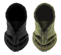 JTMKYO Lot de 2 masques à capuche, chauds pour hommes et femmes, cagoules de vélo d'extérieur, cagoule de cou coupe-vent, convient pour le cyclisme, la course, l'escalade et par temps froid (noir et