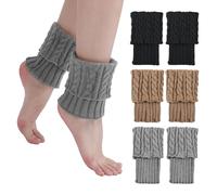 JTMKYO Lot de 3 Chaussettes Chauffantes d'Hiver Courtes - Boutons Rotatifs - Thermiques - Pour Garder les Pieds au Chaud