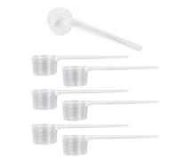 JTMKYO Lot de 6 cuillères à mesurer de 10 ml avec échelles en plastique transparent, cuillères réutilisables à long manche, parfaites pour mesurer le café, la poudre de protéine, le sucre, le sel, les