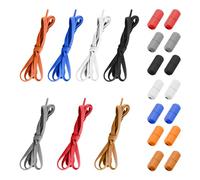 JTMKYO Lot de 7 paires de lacets avec boucle capsule, lacets sans nouage, pour paresseux, lacets de sport avec fermeture rapide, lacets de rechange en maille (7 couleurs), Blanc., 37 EU