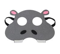 Jtnohx Masques Animaux en Feutrine, 10 Masques d'Halloween Enfant, Accessoires de Fête D'anniversaire Costume D'animaux（Masques d'hippopotame）