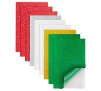 Jtnohx Mousse de Paillettes avec Auto-adhésif, Autocollants de Mousse Eva, Feuilles de Mousse pour L’artisanat, 9 Pcs 17.78×28.7cm Mousse de Paillettes Adhésive pour Projets d’artisanat (Noël)