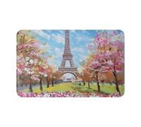 JTNWEC Beau paillasson imprimé Tour Eiffel Paris doux tapis de bienvenue antidérapant tapis de sol pour cuisine salle de bain 49,5 x 80 cm