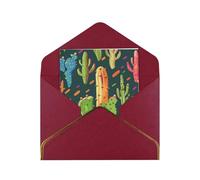 JTNWEC Carte de vœux avec impression artistique végétale avec papier perlé doré, cartes d'anniversaire rouge foncé pour occasions spéciales