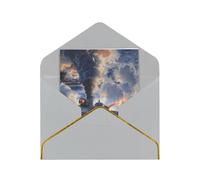 JTNWEC Carte de vœux avec motif de train à vapeur avec motif nuages et dorés, papier nacré, cartes d'anniversaire gris clair pour occasions spéciales