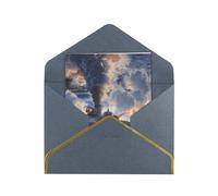 JTNWEC Carte de vœux avec motif train à vapeur et nuages avec papier perlé doré, cartes d'anniversaire noires pour occasions spéciales