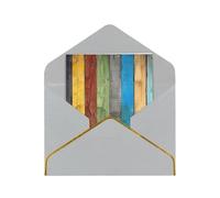 JTNWEC Carte de vœux colorée avec motif de planche en bois doré - Papier nacré découpé - Cartes d'anniversaire gris clair pour occasions spéciales