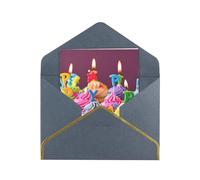 JTNWEC Carte de vœux colorée Happy Birthday Cupcakes avec papier perlé doré, cartes d'anniversaire noires pour occasions spéciales