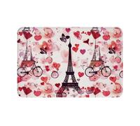 JTNWEC Cityscape Paris Tour Eiffel Tapis de porte imprimé doux 40,6 x 61 cm Tapis d'entrée antidérapant pour cuisine salle de bain