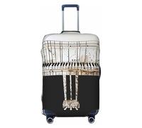 JTNWEC Housse de bagage de voyage avec imprimé piano - Protection élastique pour valise, Noir/blanc, S( Fit 18-21 Inch Luggage)