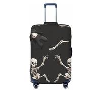 JTNWEC Housse de bagage de voyage avec imprimé squelette mignon - Protection élastique pour valise, Noir/blanc, M( Fit 22-24 Inch Luggage)