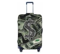 JTNWEC Housse de bagage de voyage avec inscription « Dollar Sign » - Personnalisable - Élastique - Pour valise, Noir/blanc, M( Fit 22-24 Inch Luggage)