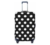 JTNWEC Housse de bagage de voyage avec motif à pois blancs - Protection élastique pour valise, Noir/blanc, M( Fit 22-24 Inch Luggage)