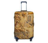 JTNWEC Housse de bagage de voyage imprimée hiéroglyphes égyptiens - Protection élastique pour valise de personnalisation, Noir/blanc, S( Fit 18-21 Inch Luggage)