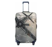 JTNWEC Housse de protection élastique pour valise de voyage Motif avion de la Seconde Guerre mondiale, Noir/blanc, XL( Fit 29-32 Inch Luggage)