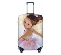 JTNWEC Little Ballerina Dancing Girl Print Travel Bagages Cover - Personnaliser élastique Valise Protector, Noir , M( Fit 22-24 Inch Luggage)