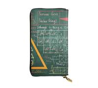 JTNWEC Portefeuille en cuir pour femme - Formulas Shapes Theory Lesson Maths Word Prints Porte-monnaie de voyage Porte-carte de voyage Sac à main pour téléphone portable, noir, taille unique, moderne,