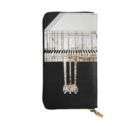 JTNWEC Portefeuille en cuir pour femme - Porte-monnaie imprimé piano, porte-cartes de voyage, sac à main pour téléphone portable, noir, taille unique, moderne, Noir/blanc, One Size, Moderne