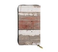 JTNWEC Portefeuille en cuir pour femme - Porte-monnaie rustique avec imprimé bois de grange ancienne, porte-cartes de voyage, sac à main pour téléphone portable, noir, taille unique, moderne,