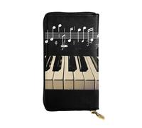 JTNWEC Portefeuille en cuir pour femme - Touches de piano avec notes de musique imprimées porte-monnaie porte-monnaie porte-cartes de voyage sac à main pour téléphone portable, noir, One Size, Moderne