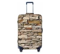 JTNWEC Rustic Rocks Housse de protection élastique pour valise Motif briques, Noir/blanc, M( Fit 22-24 Inch Luggage)