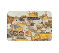 JTNWEC Tapis de porte imprimé camions de chantier, tapis de bienvenue doux, 40,6 x 61 cm, tapis d'entrée antidérapant, tapis de sol pour cuisine et salle de bain