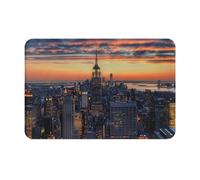 JTNWEC Tapis de porte imprimé de la ville de New York - Tapis de bienvenue doux - 40,6 x 61 cm - Tapis d'entrée antidérapant pour la cuisine et la salle de bain