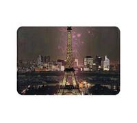 JTNWEC Tapis de porte imprimé Tour Eiffel de Paris 40,6 x 61 cm, tapis d'entrée antidérapant pour la cuisine et la salle de bain