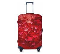 JTNWEC Valentine Day Heart Flower Print Travel Bagages Cover - Personnaliser élastique Valise Protector, Noir/blanc, L( Fit 25-28 Inch Luggage)