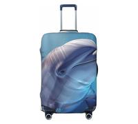 JTNWEC Winter the Dolphin Print Travel Bagages Cover - Personnalisation élastique Valise Protector, Noir/blanc, S( Fit 18-21 Inch Luggage)