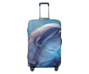 JTNWEC Winter the Dolphin Print Travel Bagages Cover - Personnalisation élastique Valise Protector, Noir/blanc, S( Fit 18-21 Inch Luggage)