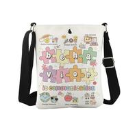 JTOUK Behavior is Communication Sac à bandoulière ABA BCBA RBT Cadeau amusant pour enseignant, Communication Cb UE