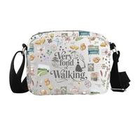 JTOUK Bookish Gift Sac à bandoulière avec inscription « Very Fond of Walking Romance », Fond of Walking Hkb Eu, 5.91 Inches ×8.27 Inches