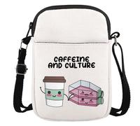 JTOUK Cadeau de biologie moléculaire - Cadeau de laboratoire - Cadeau pour amateur de café - Sac à bandoulière pour caféine et culture, Culture Cr UE, 5.91 Inches ×8.27 Inches