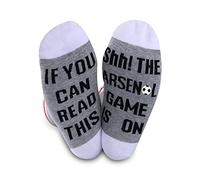 JTOUK Chaussettes de football pour homme et femme avec inscription « If You Can Read This The Soccer Game is On Soccer », arsenal, M