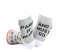 JTOUK Chaussettes fantaisie Paris pour filles - Cadeau de vacances à Paris avec inscription « Paris Is Calling I Must Go », Paris appelle l'UE, One Size Tall