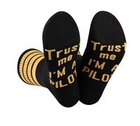 JTOUK Chaussettes fantaisie sur le thème de l'aviation pour pilotes et hommes « Trust Me I'm A Pilot », I'm A Pilot EU, Taille unique