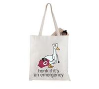 JTOUK Honk If It's An Emergency Registered Nurse Goose Tote Bag RN Nurse ER Gift Funny Goose Lover Gift Nurse Weeks Merch, Un sac fourre-tout d'urgence UE, 14.96”* 6.7”* 11.81” ,Large