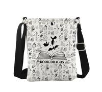JTOUK Livre Dragon Sac à bandoulière FW Cadeau Fantasy Reader Cadeau Dragon Rider Merch, Réservez à Dragon Cb Eu, 5.91 Inches ×8.27 Inches