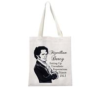 JTOUK Mr Darcy Sac fourre-tout pour les fans de Jane Austen Cadeau littéraire pour les amateurs de livres, Darcy Tote Eu, 13.78 inch x 14.96 inch, Large