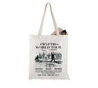 JTOUK Mysterious World Tour Sac fourre-tout Cryptozoologie Cadeau pour les fans de mythes et de monstres, Sac fourre-tout World Tour EU, 14.96”* 6.7”* 11.81” ,Large