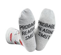 JTOUK Probably Reading Smut Socks Smut Reader Gift Smut Lover Gift Smut Lover Gift Smutty Book Lover Gift Funny Reading Bookworm Bookish Gift, Probablement Reading Smut EU, One Size Tall