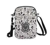 JTOUK RPG Gamer Gift Don't Worry I Have Plan Grossbody Bag Jeu de rôle Dice D20 GM Game Master Cadeau, I Have Plan Cr Eu, 5.91 Inches ×8.27 Inches