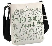 JTOUK Sac à bandoulière « Always An Adventure Camp » pour la rentrée scolaire des enseignants de 3e année, Cb UE de troisième année, 8.27 Inches ×6.5 Inches × 0.79 Inches