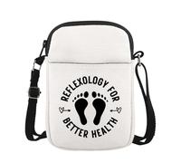 JTOUK Sac à bandoulière de réflexologie - Cadeau pour guérisseur des pieds - Cadeau thérapeute - Remède naturel, Réflexologie pour Cr Eu, 5.91 Inches ×8.27 Inches
