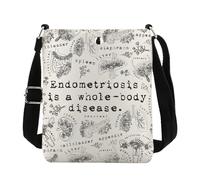 JTOUK Sac à bandoulière de sensibilisation à l'endométriose SCDS Cadeau invisible Maladie Merch, Maladie du corps Cb UE, 8.27 Inches ×6.5 Inches × 0.79 Inches