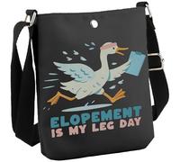 JTOUK Sac à bandoulière « Elopement Is My Leg Day » - Cadeau spécial pour professeur d'éducation - Cadeau idéal pour les amoureux de l'oie de canard, Elopement Cb EU, 8.27 Inches ×6.5 Inches × 0.79