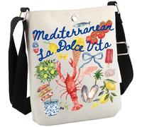 JTOUK Sac à bandoulière en Italie - Cadeau d'été italien - Citron - Vacances en mer Méditerranée, Méditerranée Cb UE, 8.27 Inches ×6.5 Inches × 0.79 Inches