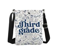 JTOUK Sac à bandoulière First Day of Kinder Garten/1ère année/2e année/3e année/4e année/5e année, cadeau de rentrée scolaire pour fille, maman, Troisième Cb UE, 5.91 Inches ×8.27 Inches