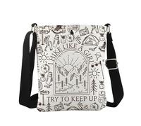 JTOUK Sac à bandoulière « I Hike Like A Girl Try to Keep Up » - Cadeau idéal pour les amateurs d'aventure, Essayez de garder Cb Eu, 5.91 Inches ×8.27 Inches
